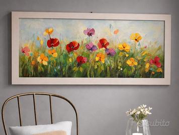 Dipinto originale materico fiori di campo 65x85 
