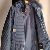 Piumino naturale,con pello staccabile e cappuccio 