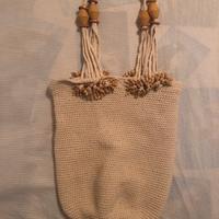 Borsa borsetta uncinetto beige Vintage anni 90