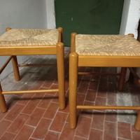 sgabelli legno impagliati