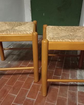 sgabelli legno impagliati