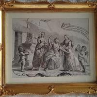 Incisione antica incorniciata rococò, Venezia