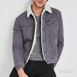 Levis sherpa trucker canvas grey denim type 3