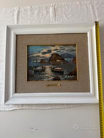 Dipinto olio su compensato Mario Galanti