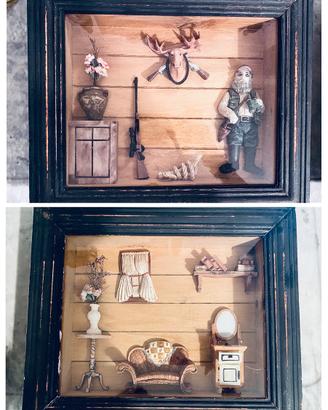 Quadri bacheca Diorami  con miniature