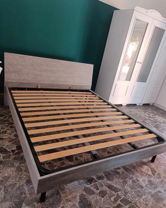 letto matrimoniale  con rete a doghe