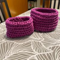 Coppia cestini uncinetto