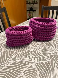 Coppia cestini uncinetto