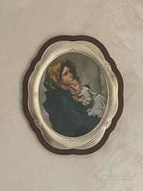 Quadro in argento madonna con bambino