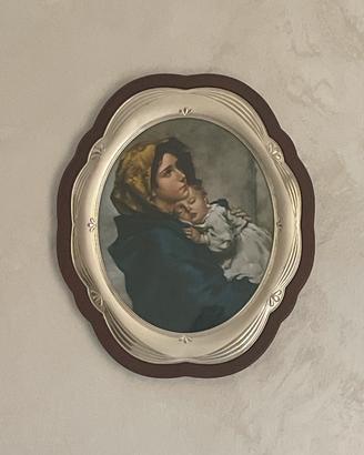Quadro in argento madonna con bambino