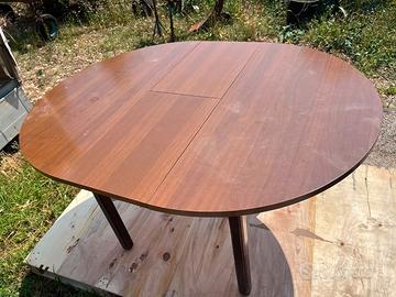 Tavolo Rotondo Allungabile in Legno Stile Vintage