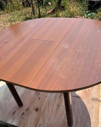 Tavolo Rotondo Allungabile in Legno Stile Vintage