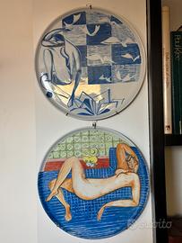 Due piatti Limoges dipinti a mano ispirati Matisse