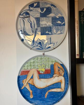 Due piatti Limoges dipinti a mano ispirati Matisse