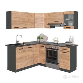 Cucina Ad Angolo Rick Quercia/Antracite Nuovo Da E
