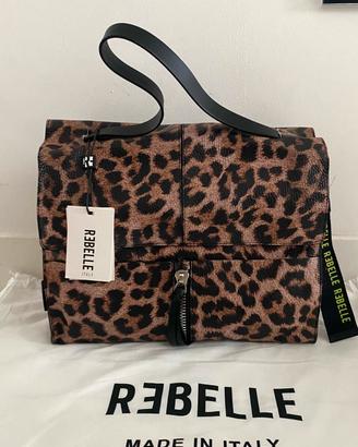 Borsa leopardo Rebelle in pelle