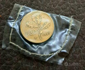 20 lire 1957 - Moneta rara Collezionismo