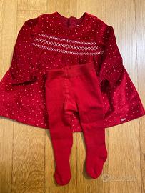 Vestitino neonata Mayoral completo di calzamaglia