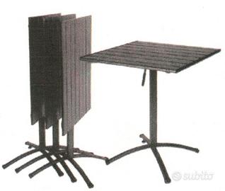 Tavolo acciaio ribaltabile colore grigio 70x70 cm