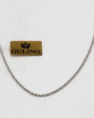 Collana oro bianco 18 kt cordoncino ritorto E.2330