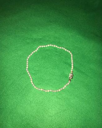 Collana di Perle con chiusura Oro e Brillanti