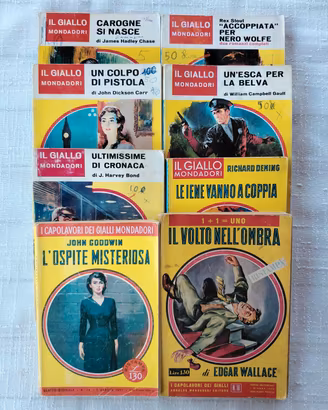 8 Gialli Mondadori Anni 50/60 - Copertine Jacono