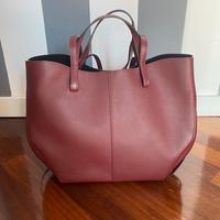 Borsa bordeaux in vera pelle