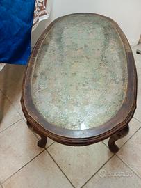 tavolino in legno e vetro 