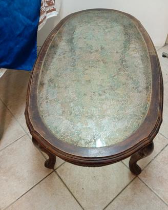 tavolino in legno e vetro 