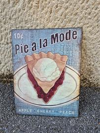Targa in metallo vintage "Pie a la Mode"