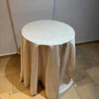 Set Tavolino ritondo + tovaglia bianca