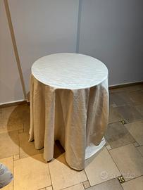 Set Tavolino ritondo + tovaglia bianca
