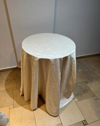 Set Tavolino ritondo + tovaglia bianca