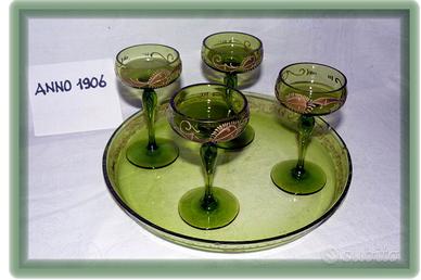 Bicchieri a coppetta decorata - primi '900