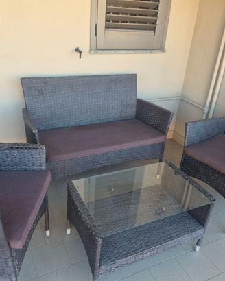 Set da esterno / giardino in rattan