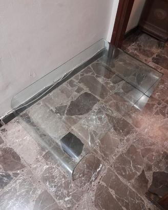 Tavolino salotto CRISTALLO curvato C 107x60x35