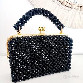 Pochette in perline nere handmade 