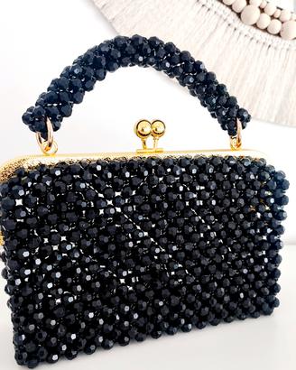 Pochette in perline nere handmade 