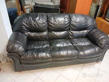 Divano 3 posti in pelle