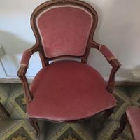 Salotto vintage 3 pezzi i. legno massello 