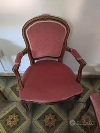 Salotto vintage 3 pezzi i. legno massello 