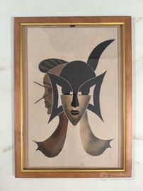Quadro etnico Senegal in pittura di sabbia 40x55