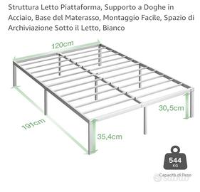 struttura letto in acciaio 120x190