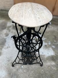 Tavolino Singer con piano in marmo travertino roma