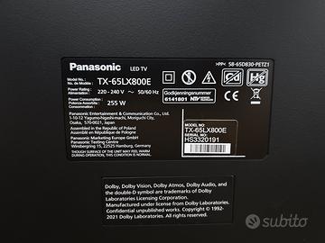 PANASONIC TV schermo rotto 65 pollici