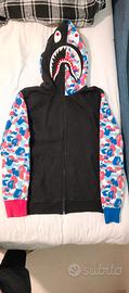BAOE SHARK HOODIE CAMO BLUE RED