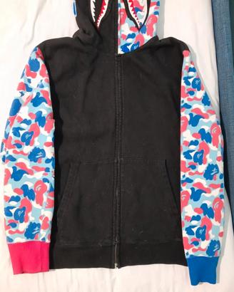 BAOE SHARK HOODIE CAMO BLUE RED