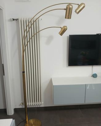 Lampada Da Terra Arco Vintage Anni 70 Ottone Stile