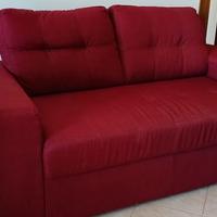 divano 2 posti rosso tessuto
