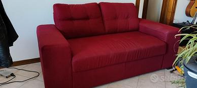 divano 2 posti rosso tessuto